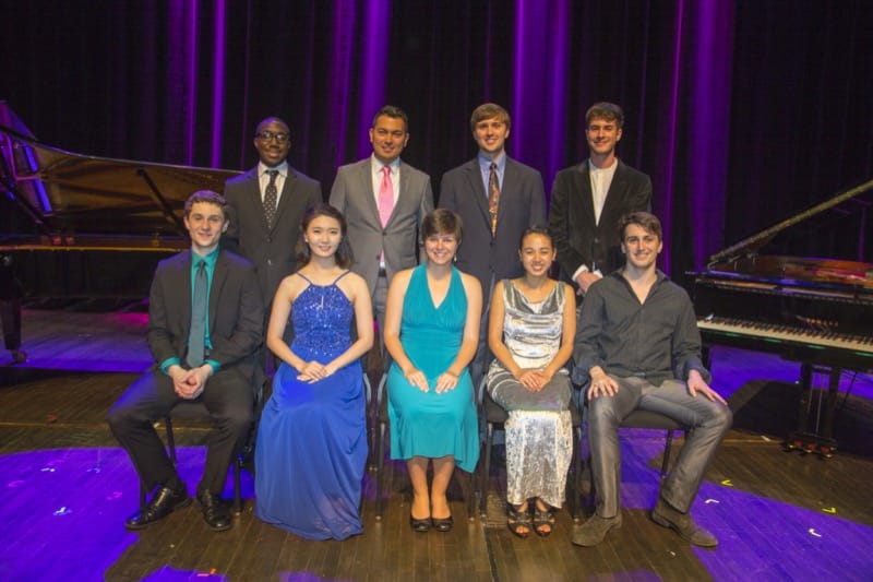 Cap: L to R: Back Row:  Paul Cornish, Federico Montes, John Paul Powers and Henry Solomon   L to R: Front Row: Justin Sales, Hyerin Kim, Ivy Ringel, Rebekah Ko, and Wickliffe Simmons 